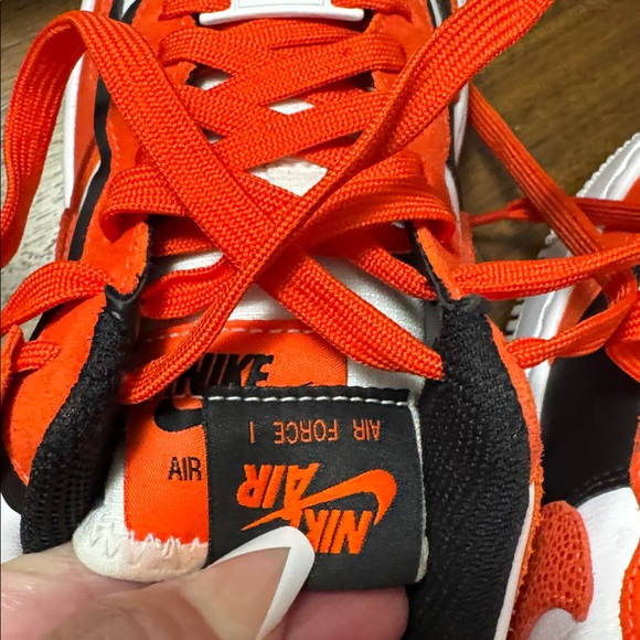 Nike Air Force 1 Custom Orange/ Black/White Sz Women’s 6 - Picture 7 of 8